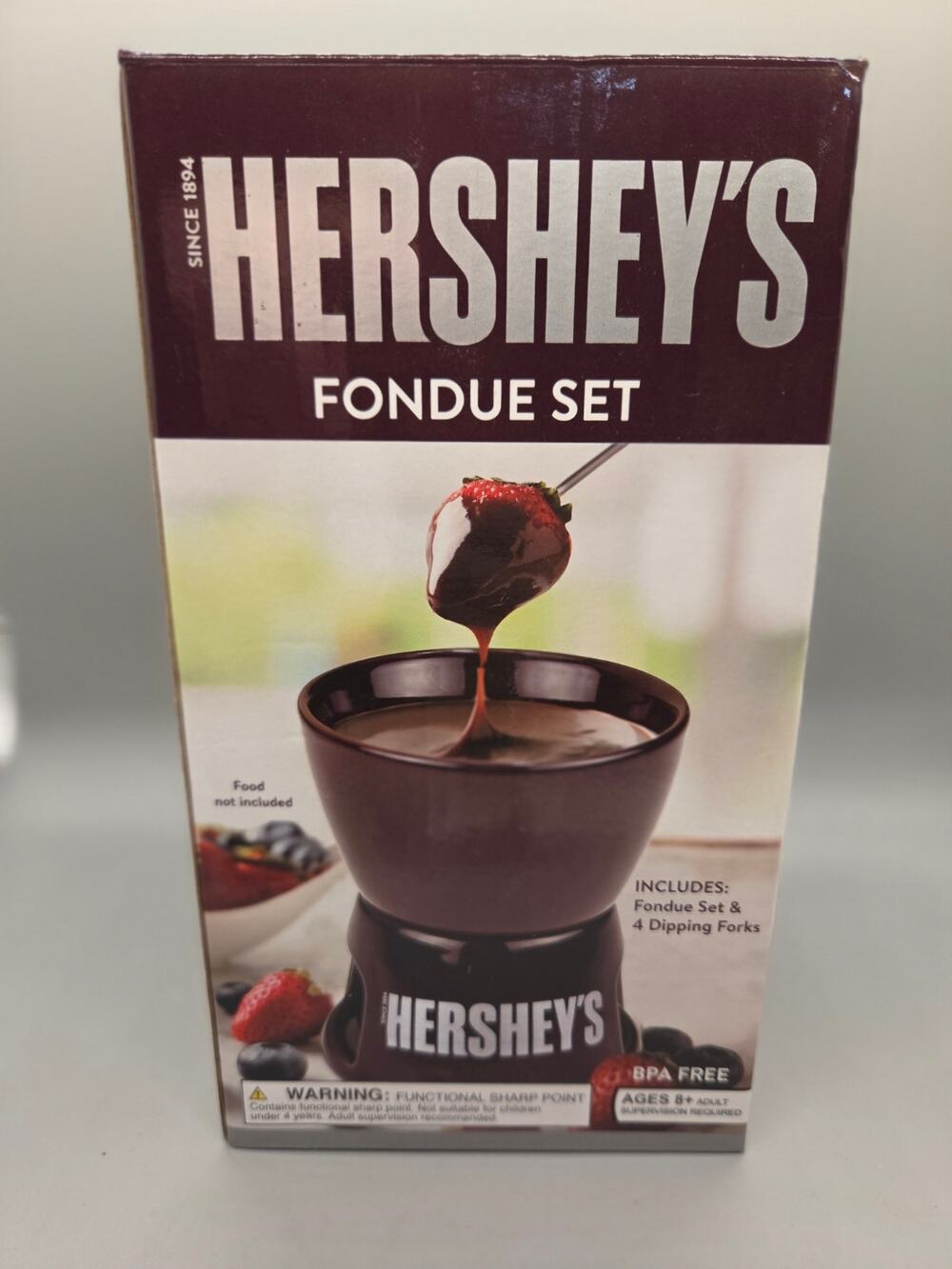 Hershey's Fondue Pot Set with Fondue Pot and 4 Dipping Forks